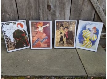 Collection Of 4 Framed Prints Of Art Nouveau Posters