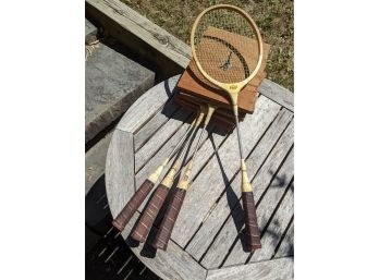 Set Of 4 Vintage Golden Eagle Badminton Rackets