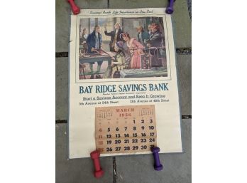 Very Large Bay Ridge Savings Bank Calendar Washington Inspects The First Mint