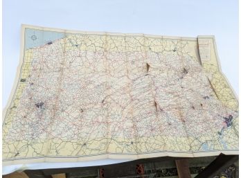 Old Vintage Official Road Map Of Pennsylvania