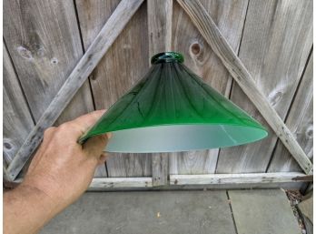 Vintage Green Cased Glass Lamp Shade