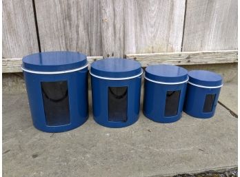 Vintage Blue Graduated Canister Set By Copco
