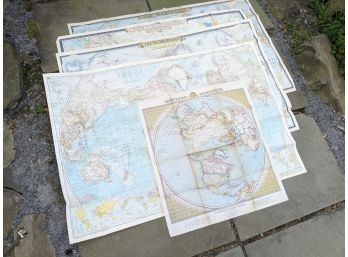 Collection Of 5 National Geographic Maps From The 1940's-50's.