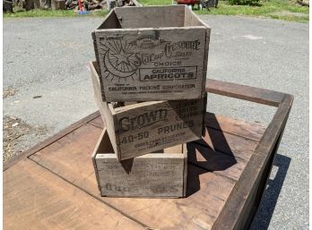 Grouping Of 3 Old Wood Crates
