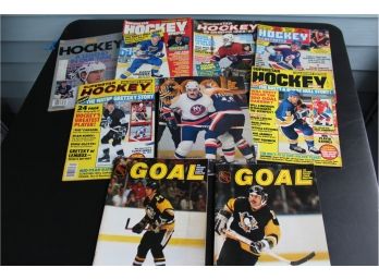 9 Hockey Magazines Mostly Gretzky & Hull Covers