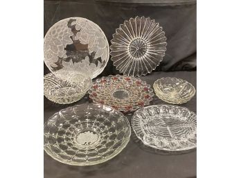 A Collection Of Glass Serving Platter.