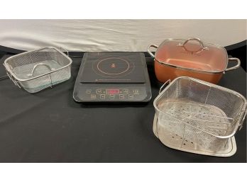 A Copper Chef Induction Cooktop Set By Intertek
