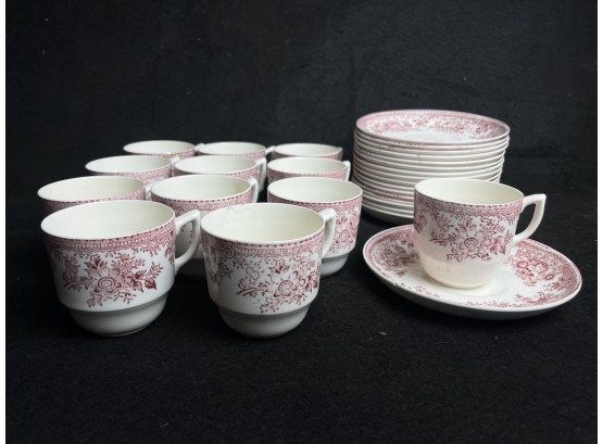 Set Of 12 Antique English Demitasse Cups And Saucers