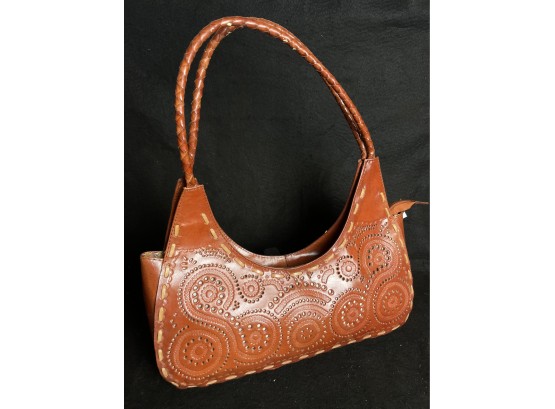 Brown Embellished Shoulder Bag