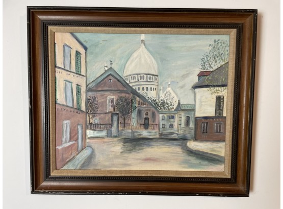 Original Vintage Oil Painting Of The Village Of Mount Dol  France