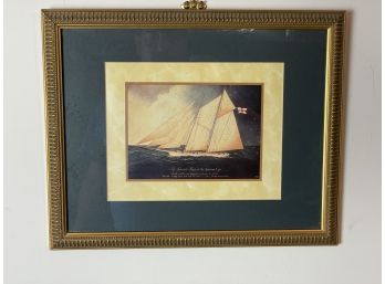 Matted And Framed Print Of A 1856 Schooner Magic From The Americas Cup