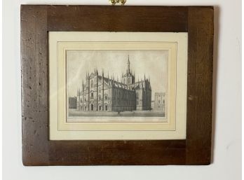 Original Antique Etching Of The Milan Cathedral From The 1800s