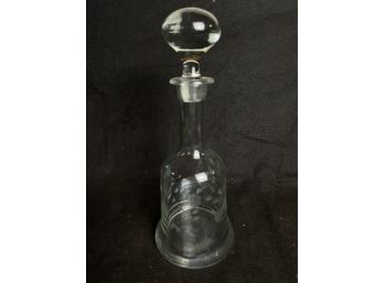 Lovely Etched Glass Decanter With Large Glass Stopper In Excellent Condition