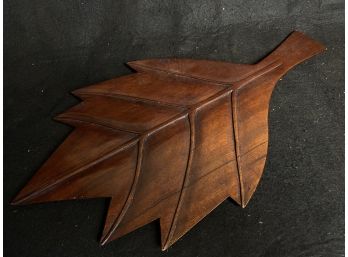 Wood Carved Leaf Dish