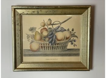 Lovely Vintage Fruit Print In A Gold Frame
