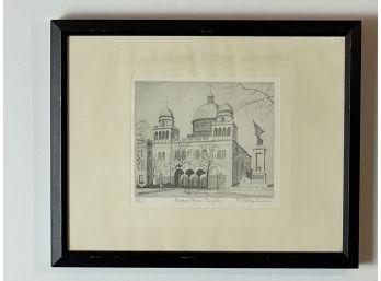 Original Signed And Numbered Etching Of Eutaw Palace By  Listed Artist Don Swan