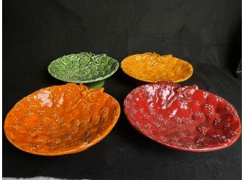 Colorful Pottery Dish Set Of 4 Made In Italy