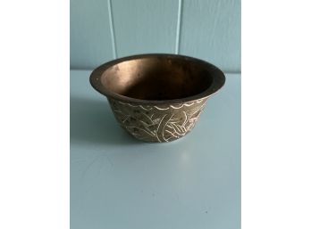 A Small Etched Brass Bowl - Asian