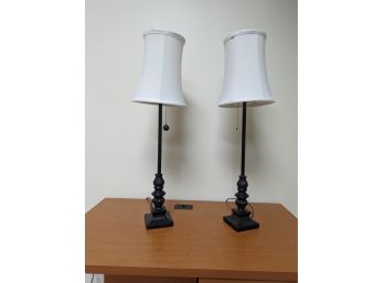 A Pair Of Metal Table Lamps