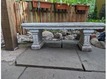 A Beautiful Cast Cement Garden Bench