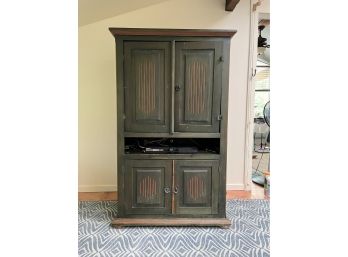 A Country Painted Media Cabinet
