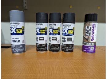 Five Cans Of Primer Spray Paint