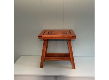 A Teak Shower Stool Or Plant Stand Or Small Table