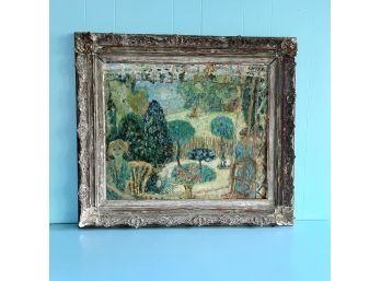 A Lovely Old Oil On Board Signed Painting In Plaster And Wood Frame