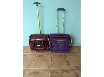 Two Samantha Brown Expandable Under Seat Rolling Travel Bags