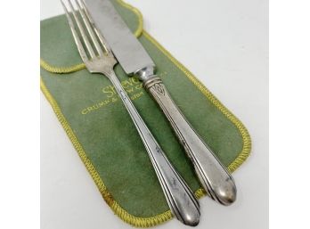 A Sterling Silver Set Of Children's Flatware From Shreve Crump And Low - Art Deco - Tw 26g