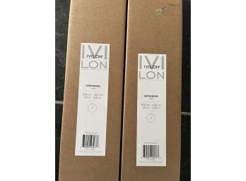 A Pair Of Ivilon Satin Nickel Curtain Rod Sets Including Hardware