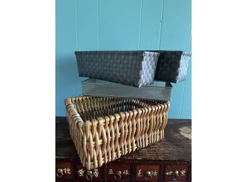 Assorted Baskets - Wicker, Mesh And Plastic