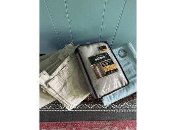 Various Curtains - Tab Top Cotton Khaki, New Insulated, And Aqua Ring Grommet