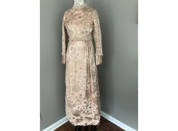 Exquisite Vintage Beaded Evening Gown And Vest By Peggy's In Long Island
