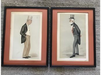 Vintage Vanity Fair Lithograph Prints By Vincent Brooks Day & Son - 'Spy' And 'Mr. James Weatherby'