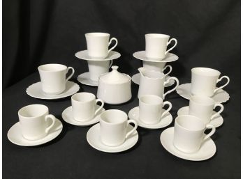 Love Coffee?!  6pc Demitasse Set, 6pc Nichinan Japan Cup & Saucer Sets, Cream, Sugar Plus 8 Serving Plates