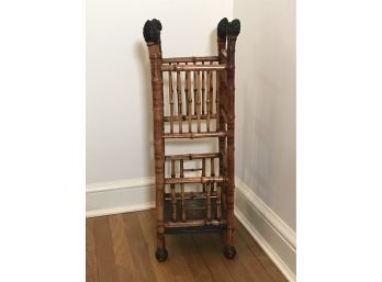 Late 19th Century Bamboo Umbrella Stand With Brass Drip Pan - 30.5'H