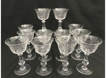 Wisterhouse By Rock Sharpe Discontinued Vintage Crystal Wine Glasses - Set Of 12 Champagne/Tall Sherbert