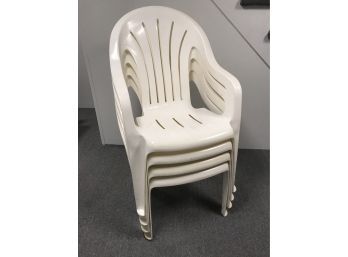 Set Of 4 Plastic Stacking Chairs