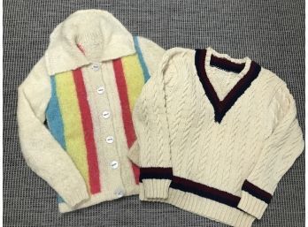 Pair Of Vintage Hand Knit Sweaters - Wool And Wonderful
