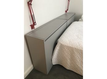 Grey Laminate Twin Size Laminate Storage Headboard - Custom Made  (Lot B)