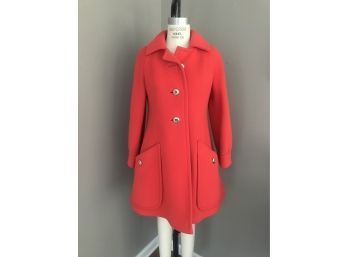 1960s Revisited! Red Wool Coat And Mini Skirt - Estimate Size 6