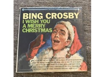 Bing Crosby 'I Wish You A Merry Christmas' Album 1962 With Original Plastic Sheet On Cover