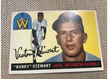 Autographed 'bunky' Stewart Baseball Card