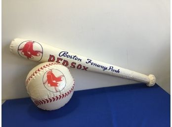 Vintage Boston Red Socks Fenway Park Inflatable Bat And Ball