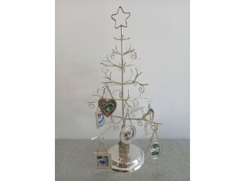 Silver Plated Christmas Tree With Picture Frames