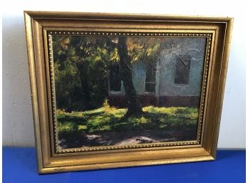 Gorgeous Oil Of Tree In Front Of House