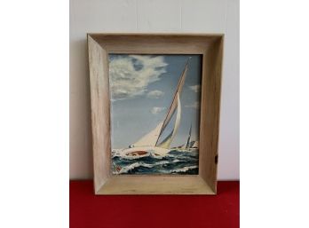 Signed 'C. Gregg' Sailboat Ocean Scene Art