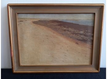 Sand And Beach Scene Oil On Canvas