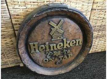 Vintage Wood Heineken On Tap Sign